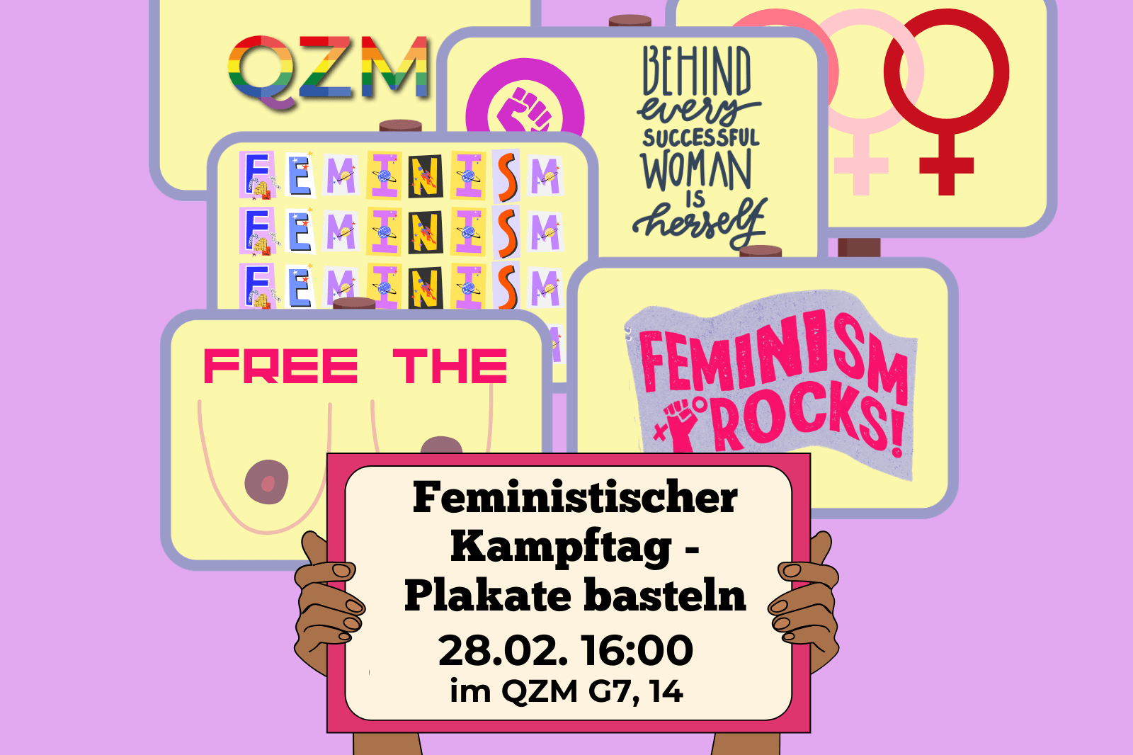 Feministischer Kampftag - Plakate basteln