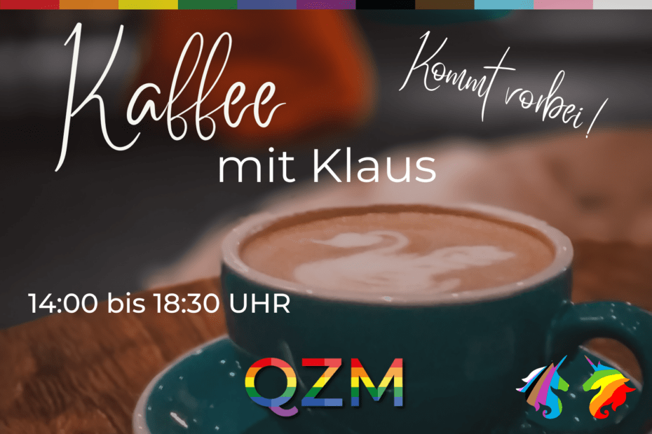 Auf der Graphik befindet sich eine Kaffeetasse und Infos zur Veranstaltung.