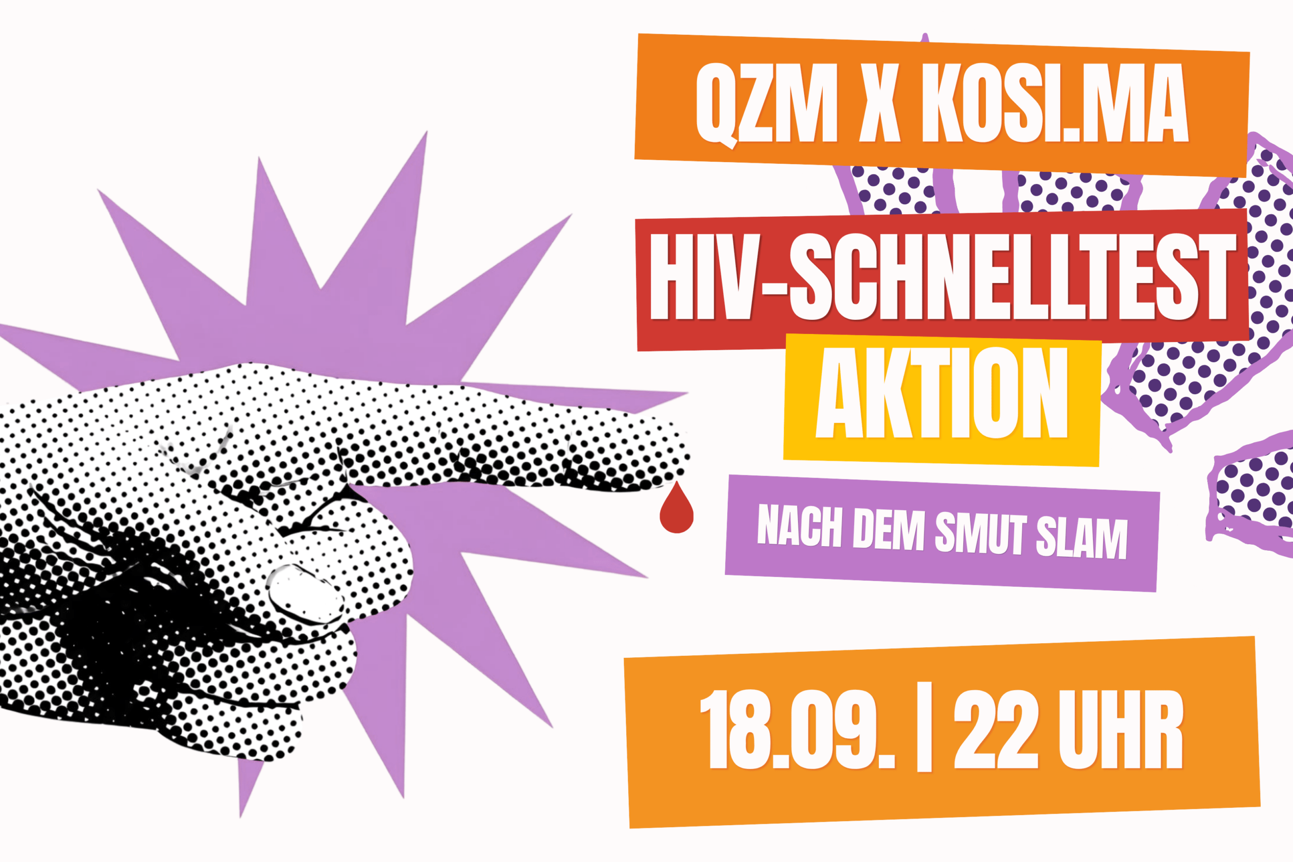 HIV-Schnelltest Aktion nach dem Smut Slam